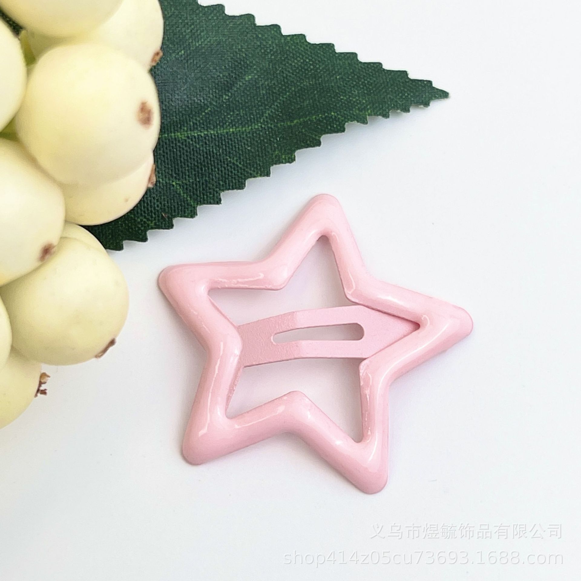 Colorful dripping Star clip 3.2cm medium pink