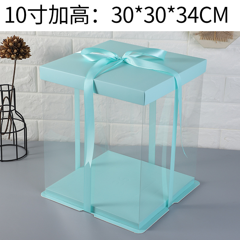 Cubierta de papel transparente caja de pastel caja de embalaje 6 6 6 6 8 8 10 + 12 pulgadas sola doble capa neta roja transparente cumpleaños caja de embalaje