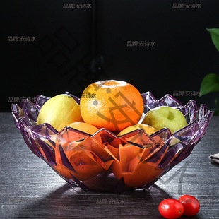 Snacks Creative Candy Plate Crystal Melon and Fruit Hotel Living Room Crystal Fruit Plate Acrylic Fruit Plate Large Plate
