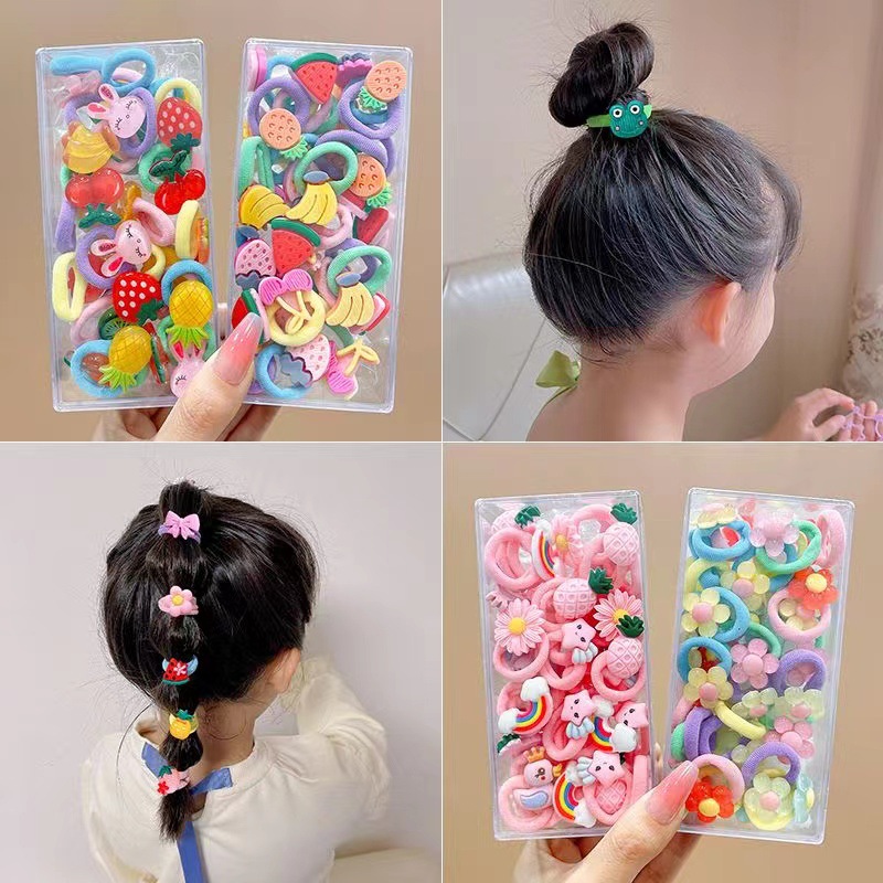 Las bandas de goma para niños no dañan el cabello, anillo de toalla de dibujos animados para bebés, alta elasticidad, cuerda para atar el cabello para niñas, banda de goma para bebés