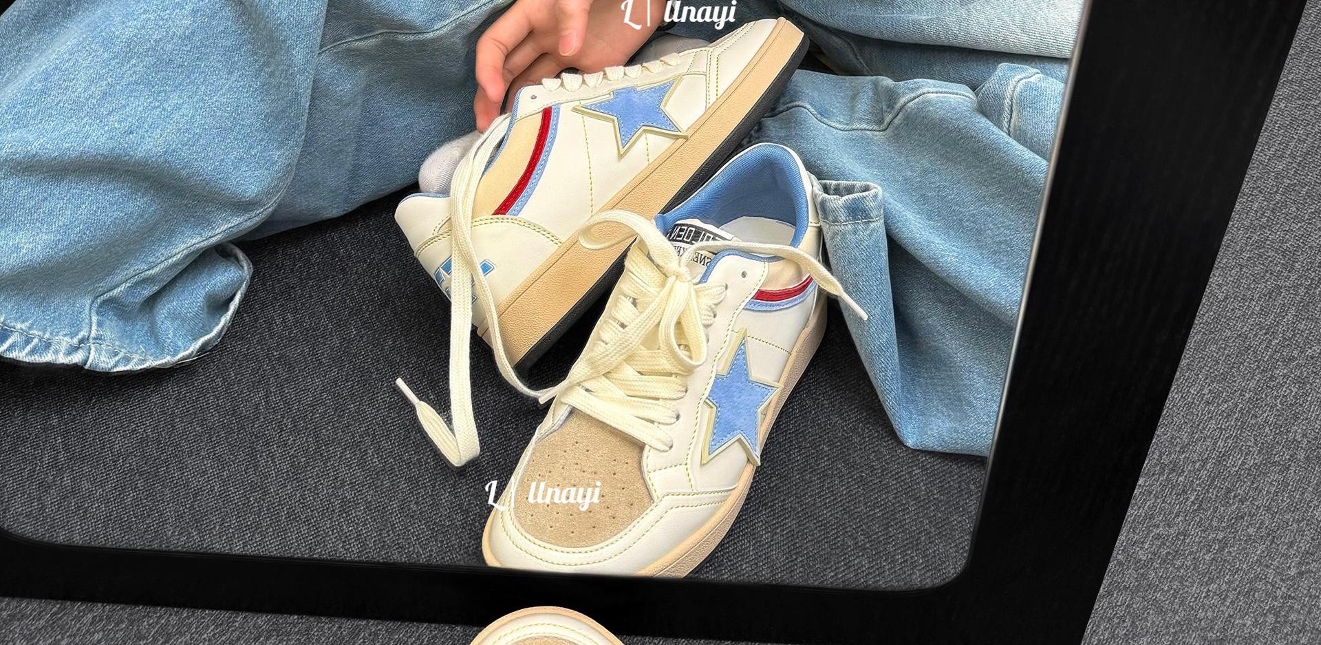 [Lin Ayi] Nara Sejie Star Shoes Zapatillas casuales Mujer 2025 Nuevos zapatos blancos de todo fósforo
