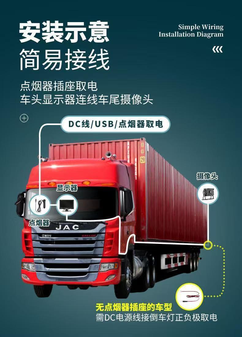 Hd 7inch Car Display 12V24V Car Truck Universal Reversing Image 4.3inch Display