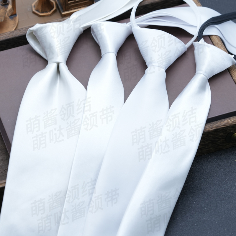 Pure White Tie Male Father's Day DIY Graffiti Painting Hand-made Free-made Zipper 5CM7CM8CM Decorative Tide