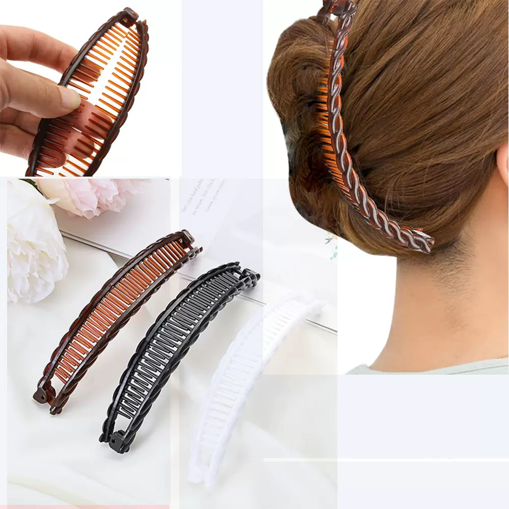 批发底胚韩版插梳波浪发夹刘海梳对梳发梳盘发丸子束发发叉发饰
