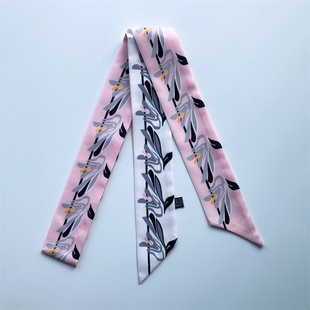 High-grade Hair Band Small Silk Scarf Tie Bag Long Ribbon Women's Summer Thin Decorative Bag Wrapping Belt Strap Narrow Ribbon