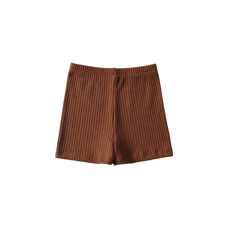 Sexy Elastic Knitted Shorts with High Waist, Slim Fit, European Style, Hip Accent for Leisure