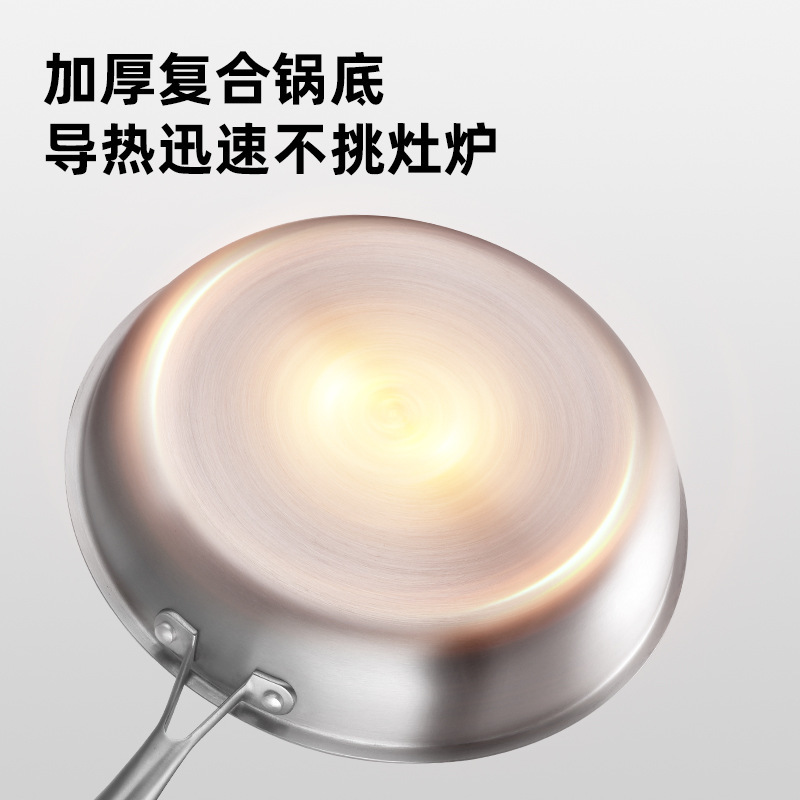 现货蜂窝不锈钢平底锅不粘锅家用煎饼牛排电磁炉燃气灶通用炒锅|undefined