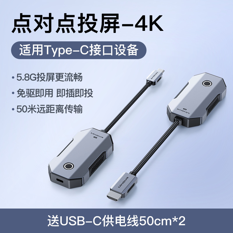Transfronterizo punto a punto proyector de pantalla teléfono móvil computadora conectada TV 4k HD transmisión de pantalla HDMI proyector de pantalla inalámbrico