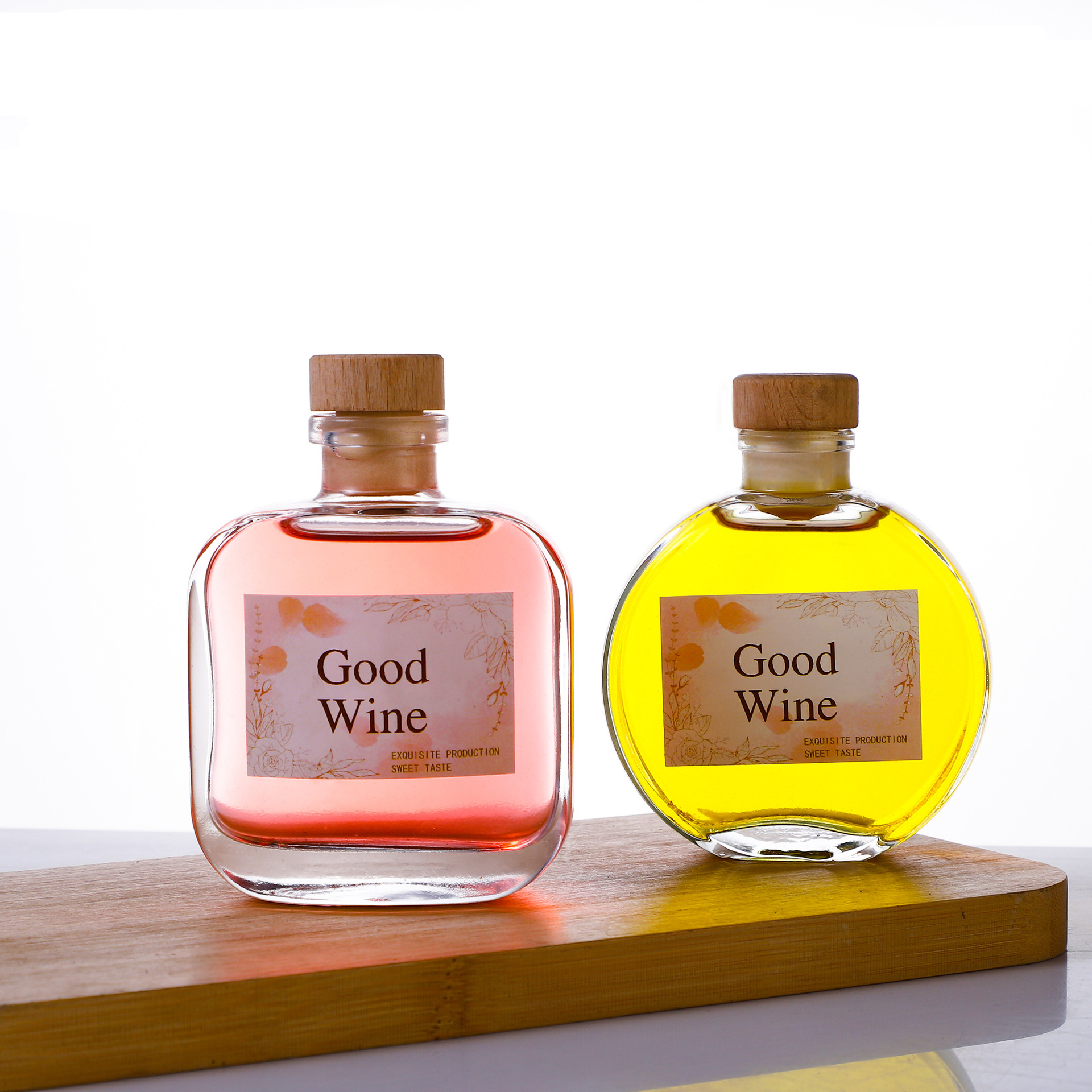 透明自酿果酒瓶100ml 白酒瓶密封木盖晶白料小酒瓶空瓶分装泡酒瓶