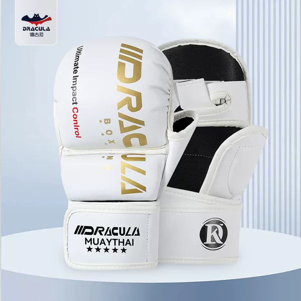 DRACULA microfiber half-finger boxing gloves, MMA adult sparring and free fighting training gloves, fingerless boxing gloves
