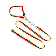 尼龙防德国三色半P链德牧马犬牵引绳训犬用品中大型犬狗链牵引带