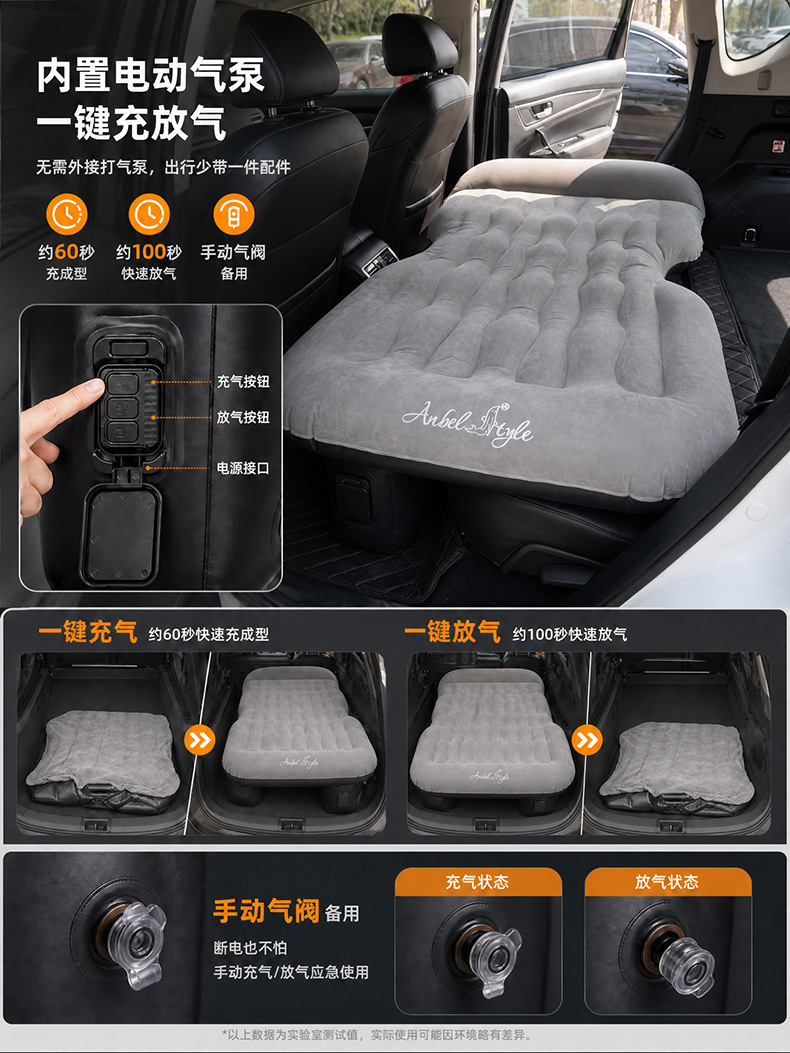 Cross-border new product: Car inflatable mattress, new automatic inflatable bed, car mattress, camping inflatable mattress