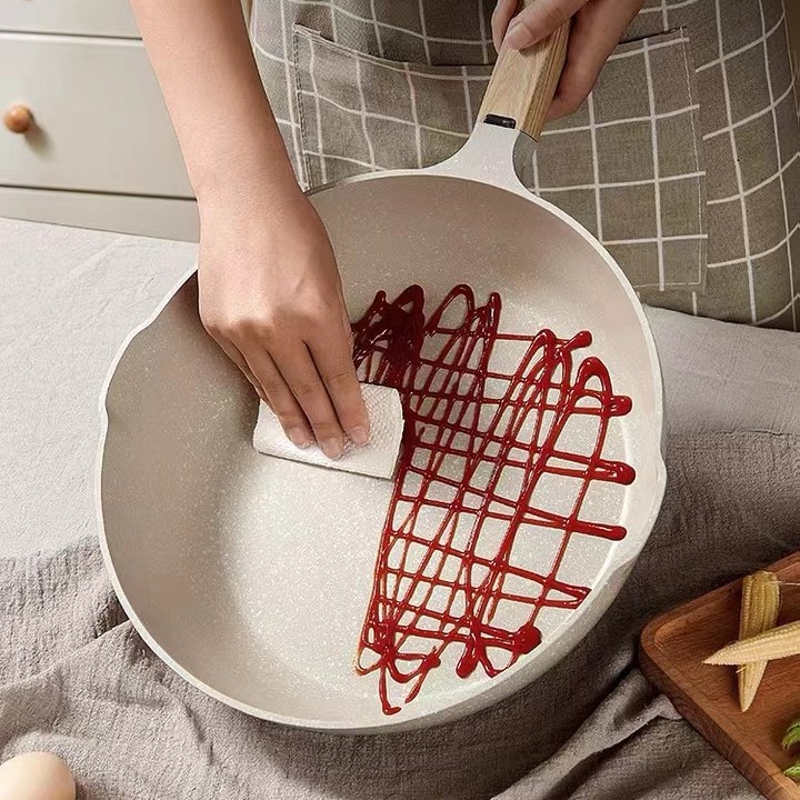 Yierjia transfronterizo nuevo suministro directo de fábrica freír integrado ligero maifan Piedra sartén antiadherente para cocinar sartén plana antiadherente