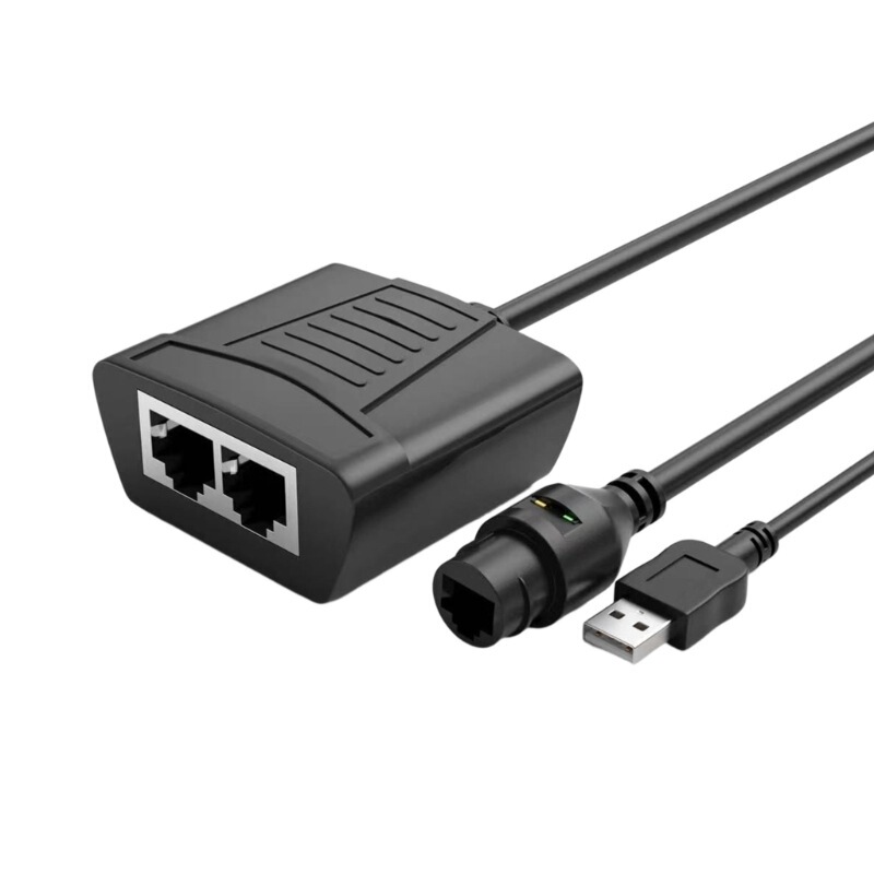 The new RJ45 1/2 100 M network sharer with USB power supply 6 types of network cable extension support simultaneous Internet access