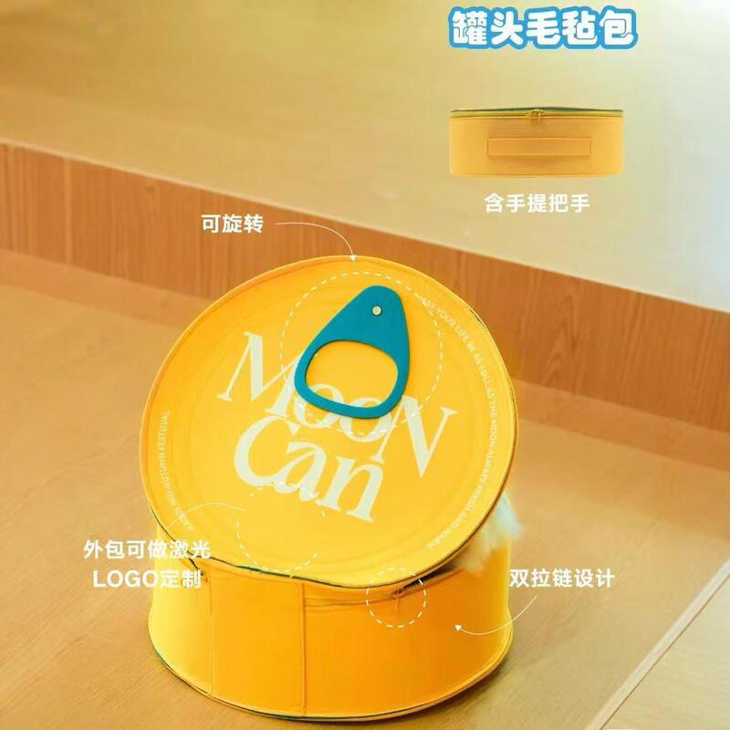 创意毛毡罐头中秋包中秋商务伴手礼圆形手提袋月饼礼品袋礼盒定制|undefined