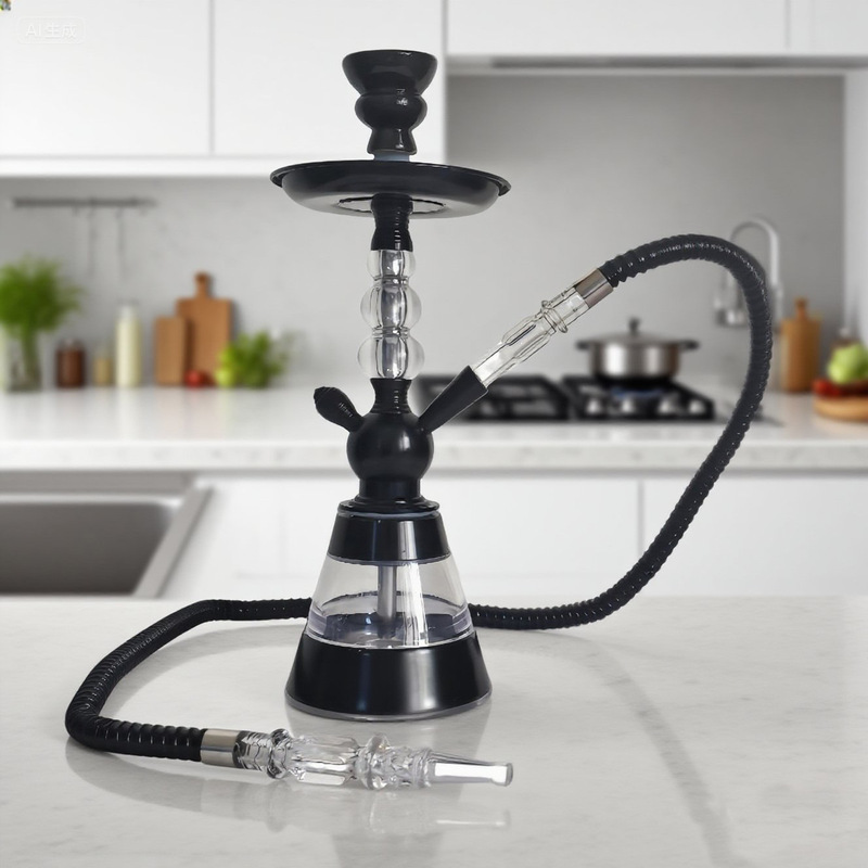 Aluminum Alloy Hookah Arabic Small Hookah Full Set Black Simple Hookah Manufacturer Set Acrylic