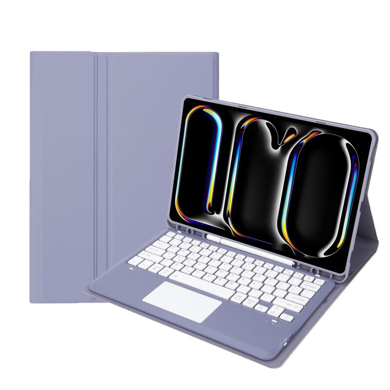 Suitable for iPad Air13 M2 M3 Color Bottom Square Cap Touch Bluetooth Keyboard Pro13 Pen Slot Keyboard Protective Cover Suitable for iPad Air13 M2 M3 Color Bottom Square Cap Touch Bluetooth Keyboard Pro13 Pen Slot Keyboard Protective Cover