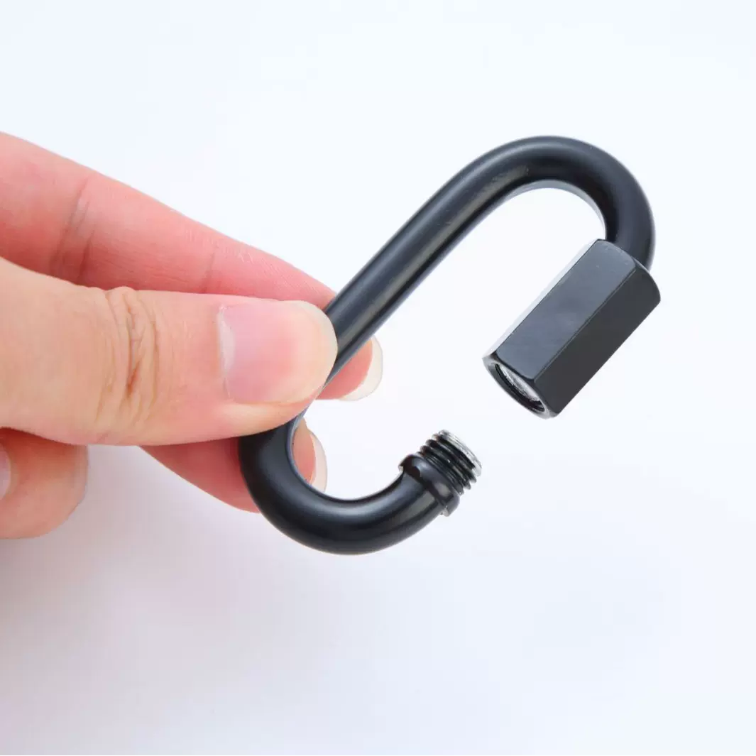 黑色保险扣连接扣安全钩电泳吊扣连接环不锈钢连接环304