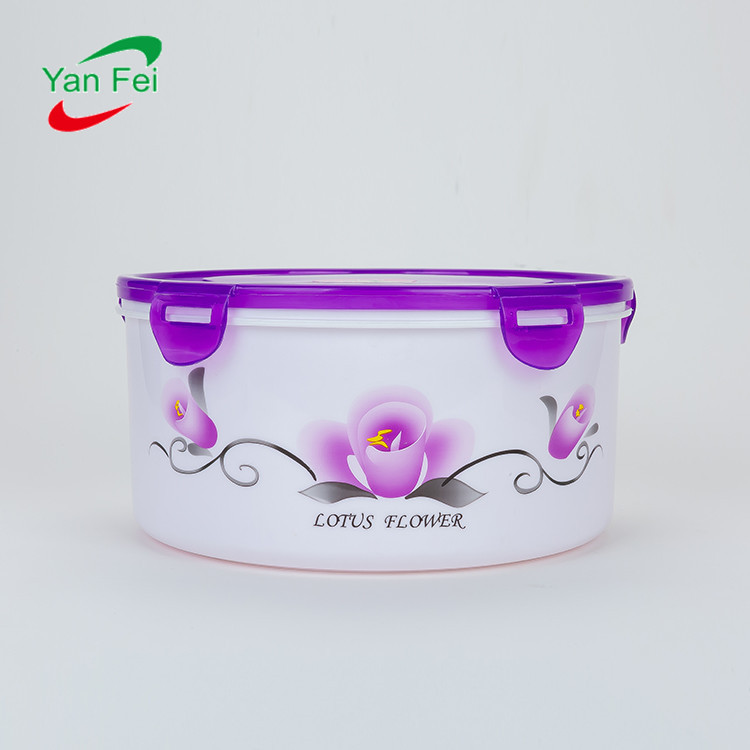 Caja de preservación redonda doméstica de 5 piezas, caja de almacenamiento sellada, caja de almuerzo portátil para picnic, caja de almuerzo para trabajar