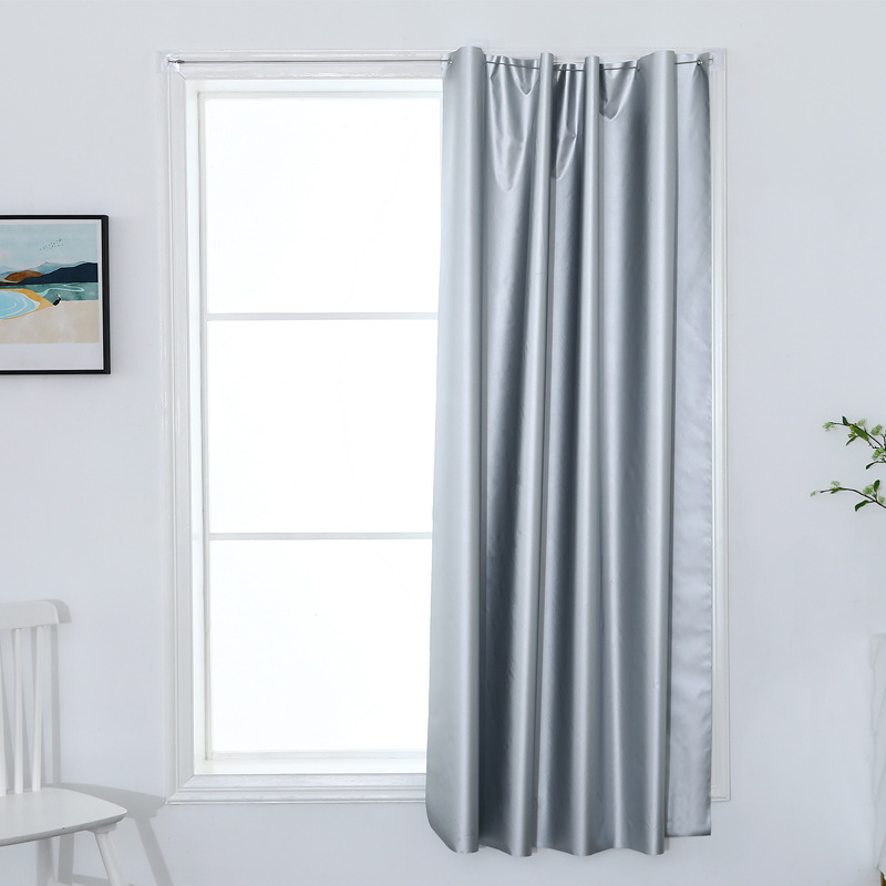 Cortina de protección térmica totalmente opacada gancho de dormitorio simple opaco nuevo tela plateada más gruesa para protegerse del sol como nubes