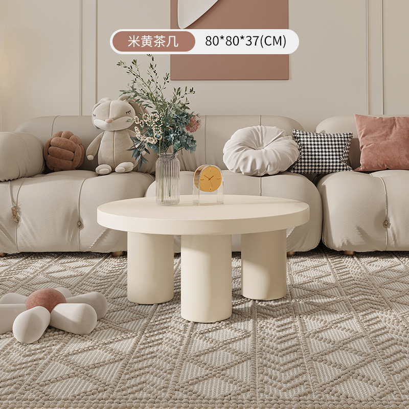 베이지 커피 테이블: 80*80*37CM