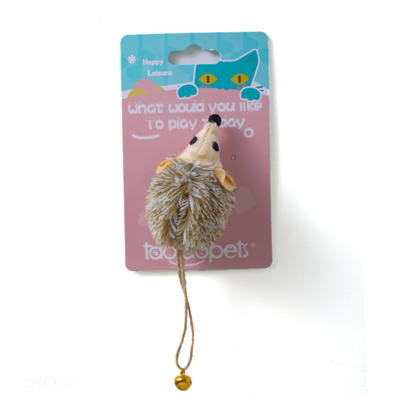 Pipetao nuevo juguete para mascotas divertido gato campana suministros para mascotas nuevo clang ratón cola pluma juguete