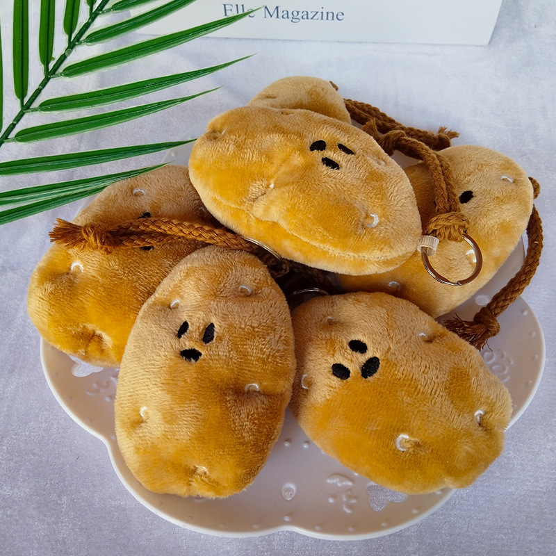 Potato Doll Pendant Plush Keychain Super Cute Creative Doll Vegetable Food Keychain Student Accessory