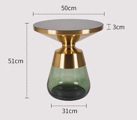 Champagne gold+olive green+black glass board (trumpet)