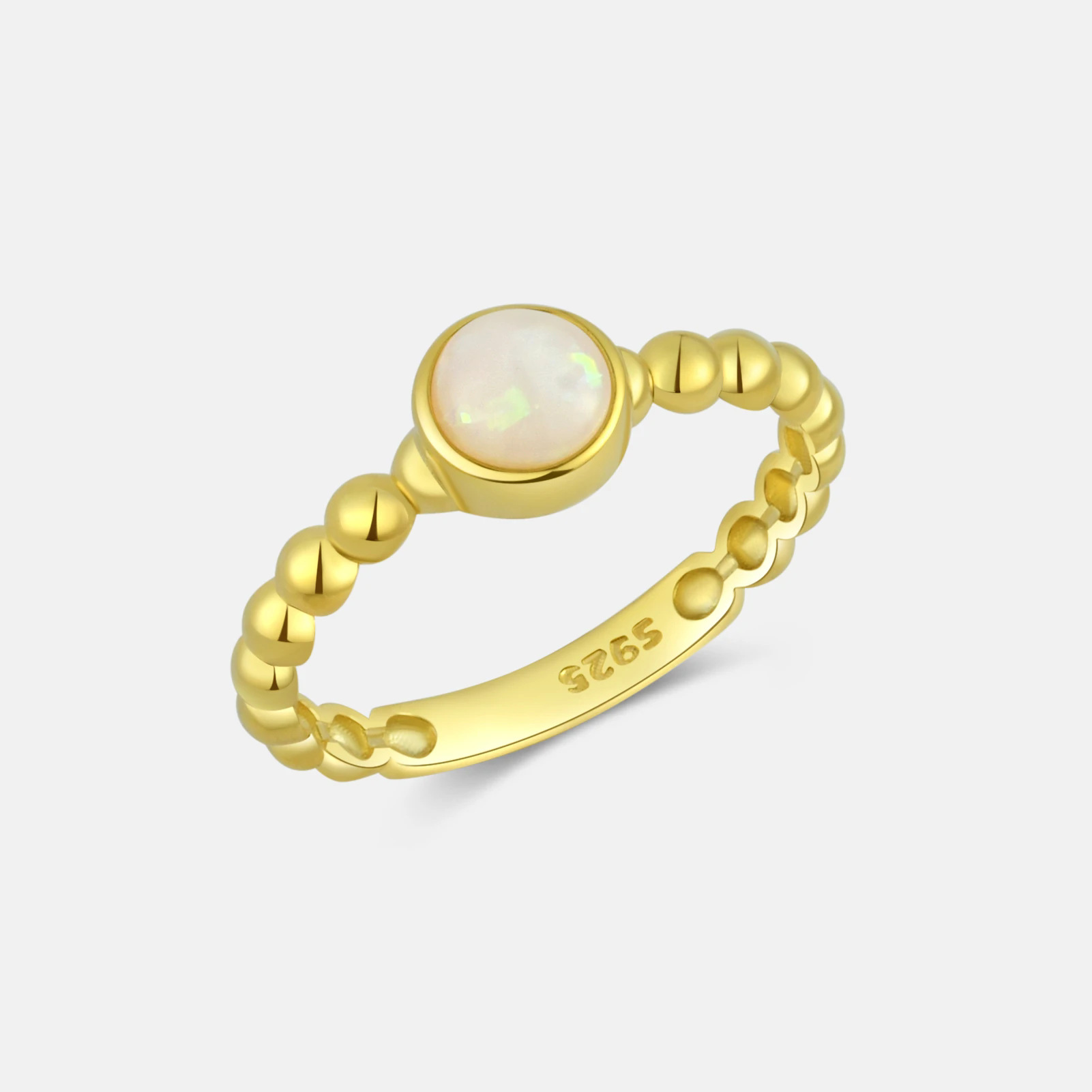 925 Sterling Silver Material 925 Sterling Silver Opal Geometric Rings 925 Sterling Silver Rings