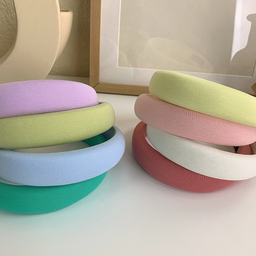Hairband female forest fairy Internet celebrity solid color sweet versatile sponge wide-brimmed headband Korean version simple face wash hair accessory