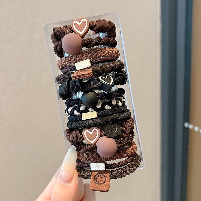 Coleteros negros para mujer, bandas para el cabello, cuerdas para el cabello, anillos para el cabello, accesorios para el cabello estilo 2026, bandas elásticas para cola de caballo alta, cubiertas para el cabello para niñas.