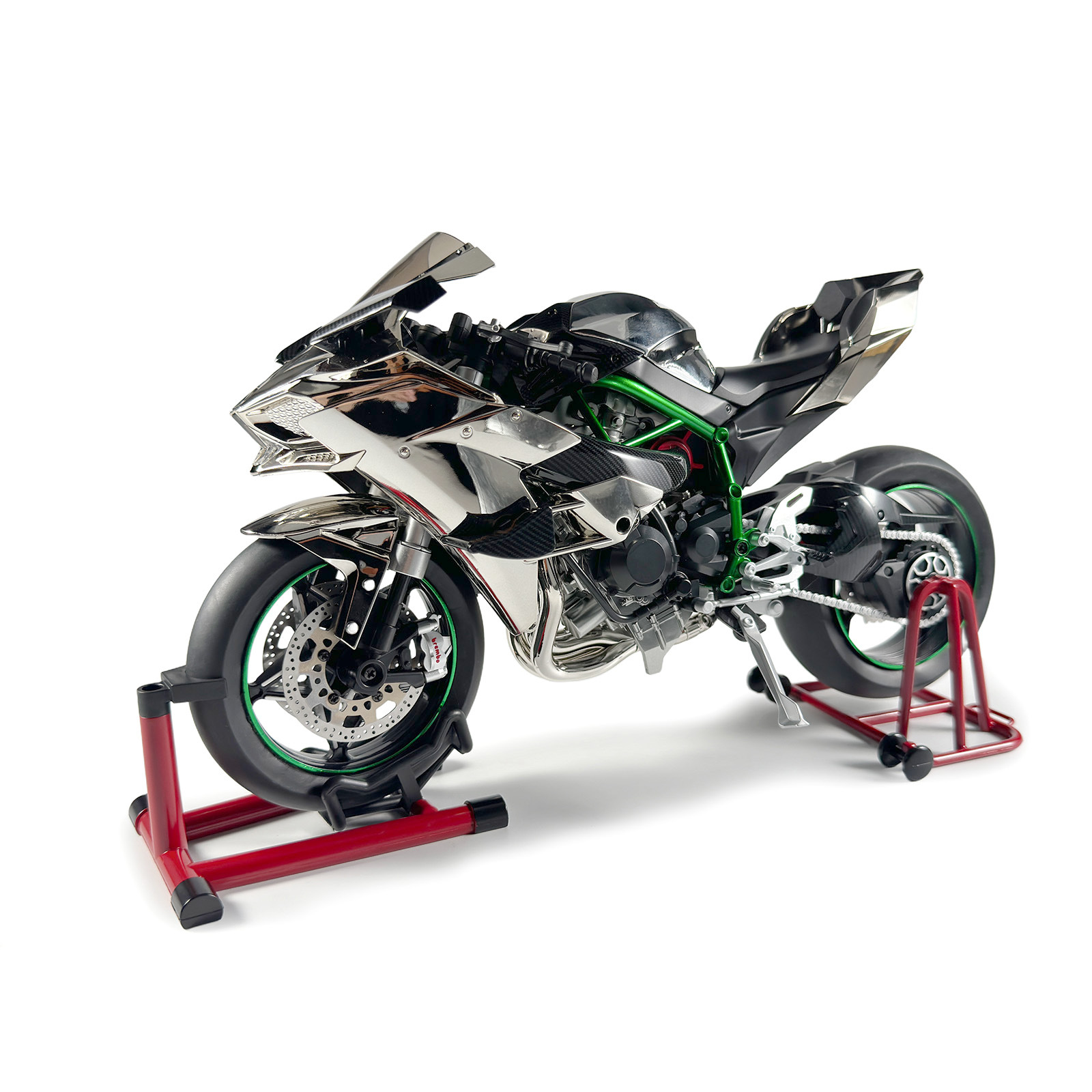 Super tamaño 1: 6 Chuanqi H2R ignible modelo de locomotora de aleación de arranque simulación de pulverización motocicleta juguetes para niños