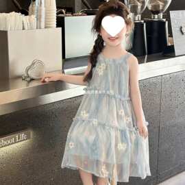 女童夏季裙子2026新款夏天沙滩裙小女孩公主裙儿童夏装运动连衣裙