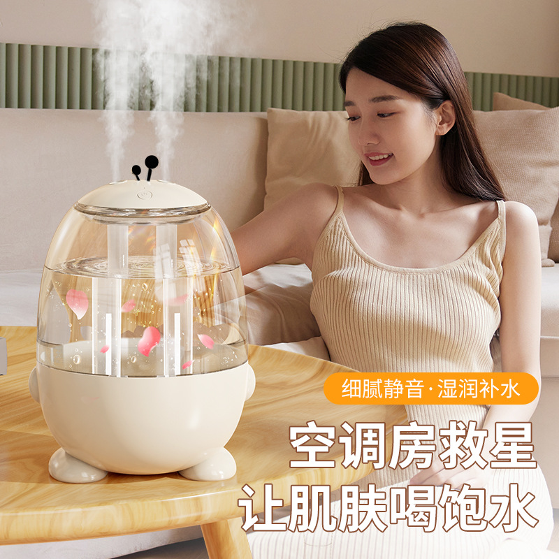 Wholesale 3L Large Capacity Dual Spray Humidifier Student Dormitory Office Desktop Air Humidifier Atmosphere Light
