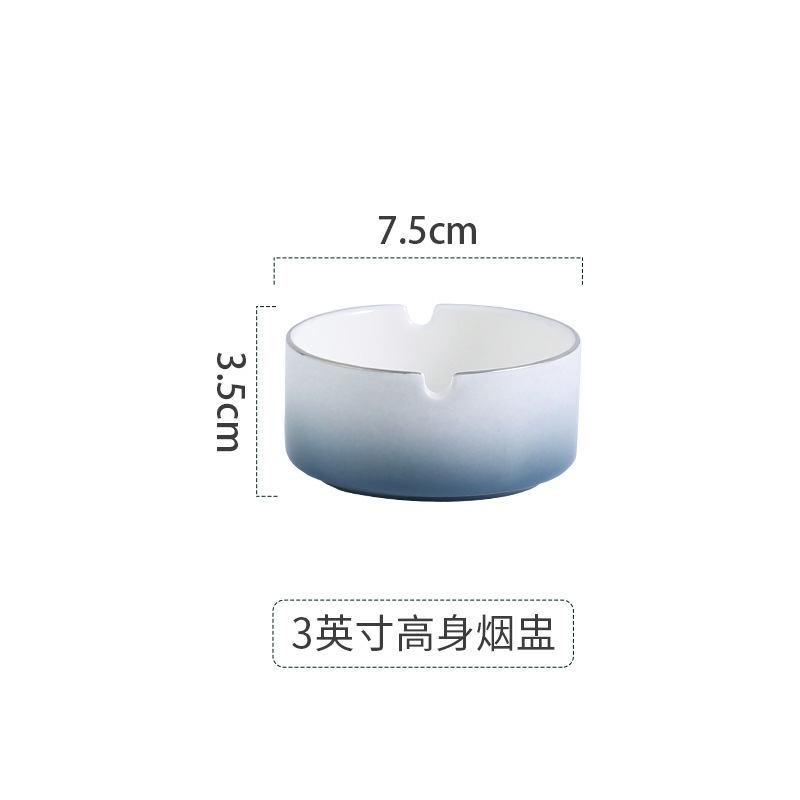 五つ星ホテル専用の高級ボーンチャイナ製色釉食器セット、グラデーショングレーと金縁の精巧な皿、ボウル、カップ|undefined