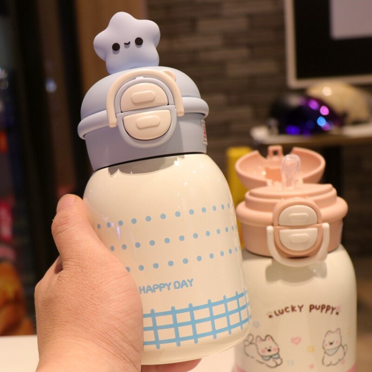 Star Bao cubierta de resbalaje doble bebida taza de paja aislante térmico para estudiantes de primaria para niños en la escuela hervidor de agua de estómago grande lindo 2026 nuevo