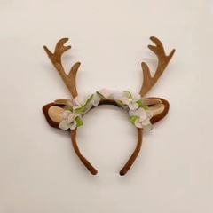 欧米のクリスマスのカチューシャのシミュレーションの花の大きい鹿の角のヘラジカのカチューシャの祝日の撮影の成人の子供の頭の飾りの女性の卸売り