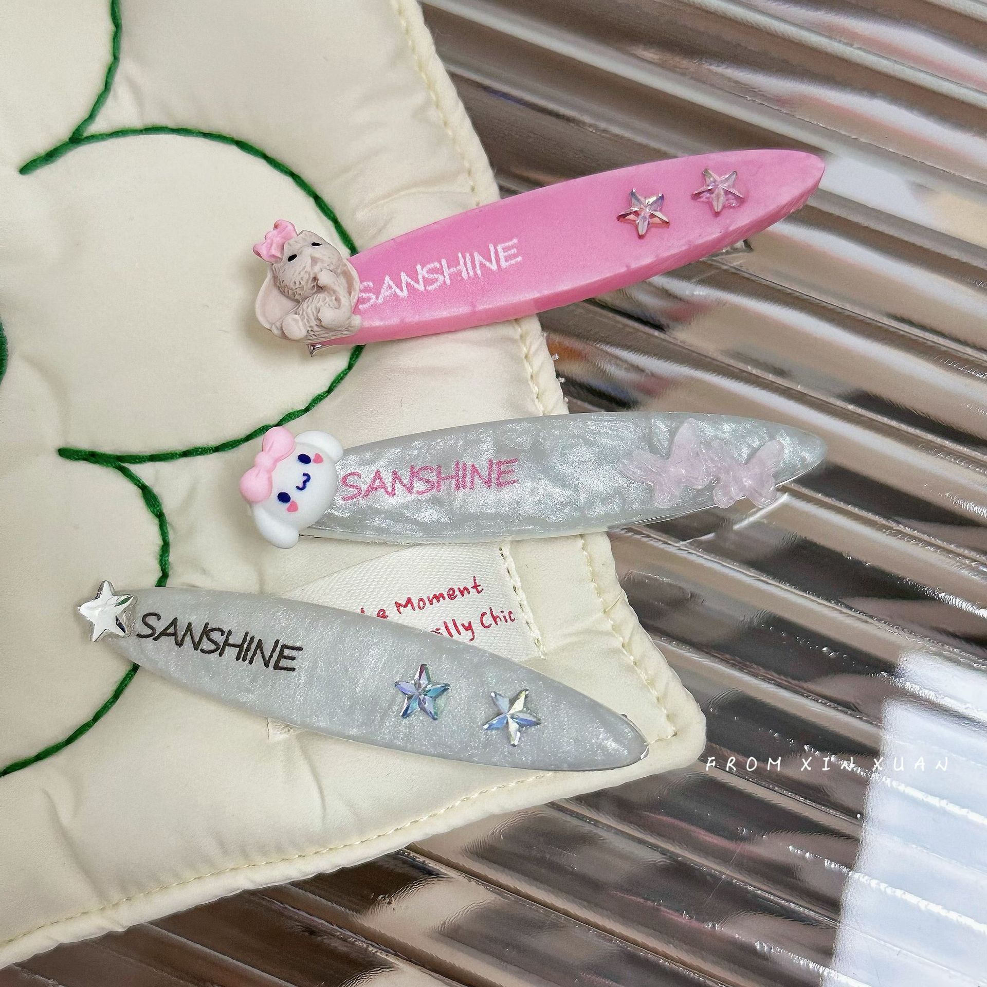 Épingle à cheveux en forme de bec de canard avec lettres de l'alphabet anglais, dessin animé japonais, mignon et mignon, style girly, accessoires pour cheveux cassés_voghion.com