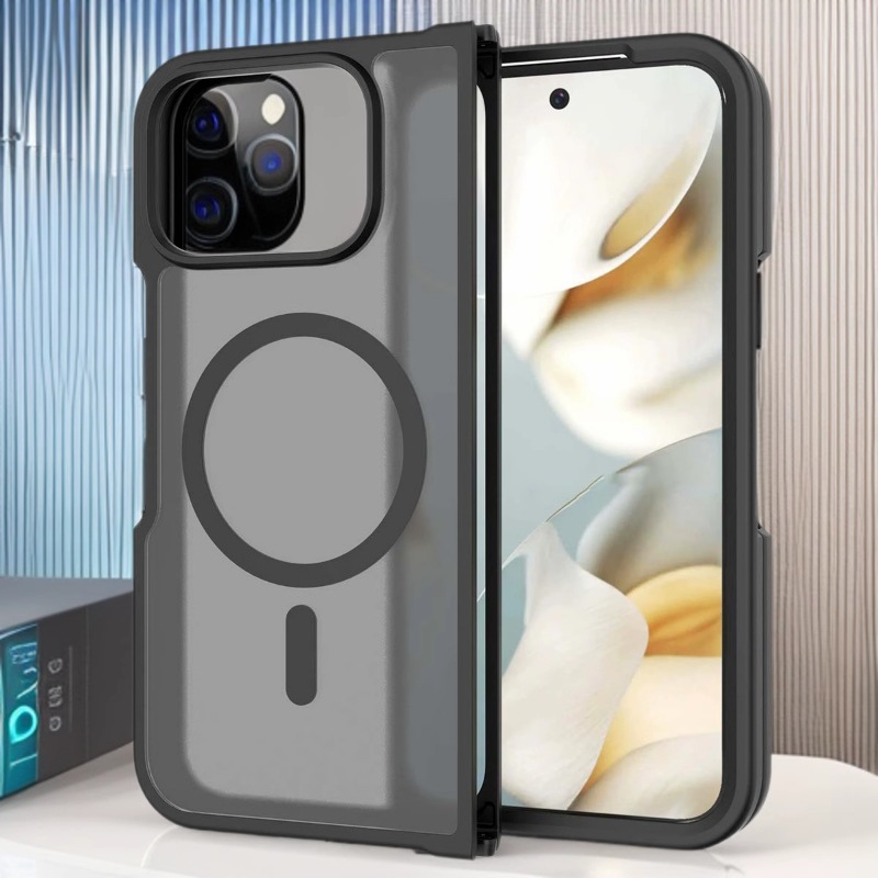 Suitable for Google Pixel10 Pro Fold folding phone case two-in-one semi-transparent matte shell magnetic protective cover