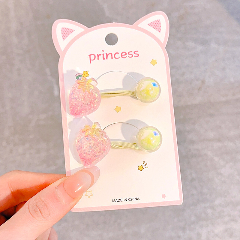 韓国バージョンのバブル光沢のある子供用ヘアロープ少女ヘアアクセサリーポニーテールヘアバンド高弾性ゴムバンドベビーヘッドバンド|undefined