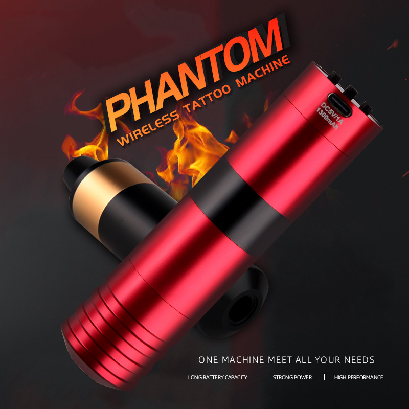 Equipo de tatuaje de Arte de dragón Pluma de tatuaje inalámbrica fantasma Batería de tatuaje recargable Pluma Máquina de tatuaje máquina todo en uno