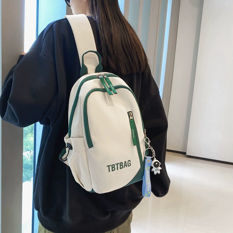 Capacious chest bag for elementary school students, nylon waterproof bag, Japanese one-shoulder bag