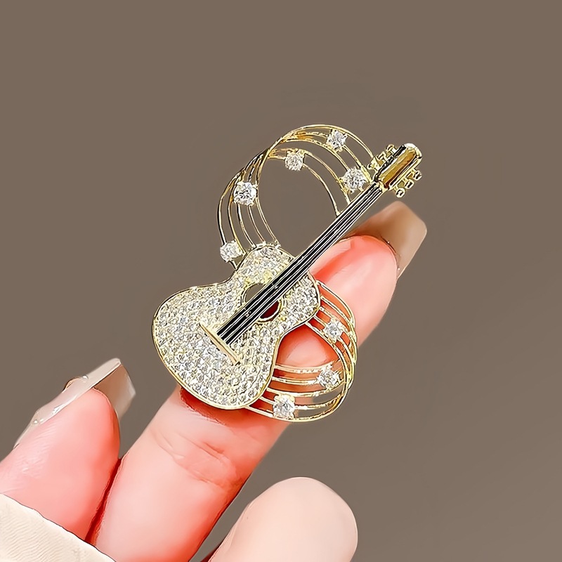 Gitaar muzieknoot broche gepersonaliseerd voor kleding_voghion.com
