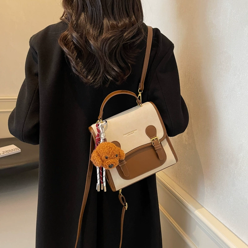 Retro matte fashion backpack, versatile everyday shoulder bag for leisure - various colors, pendant options