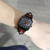 Retro leather universal quartz swiss watch for leisure