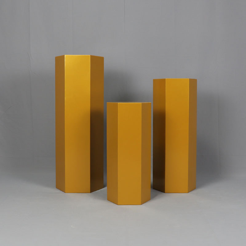 Comercio exterior boda postre tabla de hierro cuadrada fiesta de cumpleaños estante de pastel hexagonal mesa de postres de boda accesorios de ventana