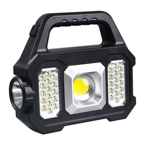 New camping light with USB charging, input and output, portable spotlight emergency light for outdoor lighting, camping and work light