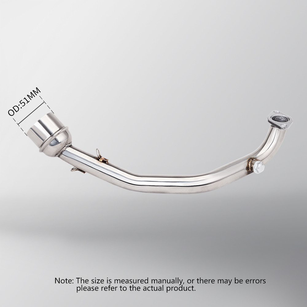 GY6 scooter 125 modified 150 exhaust pipe stainless steel front section modified small hexagonal tail section 51mm universal