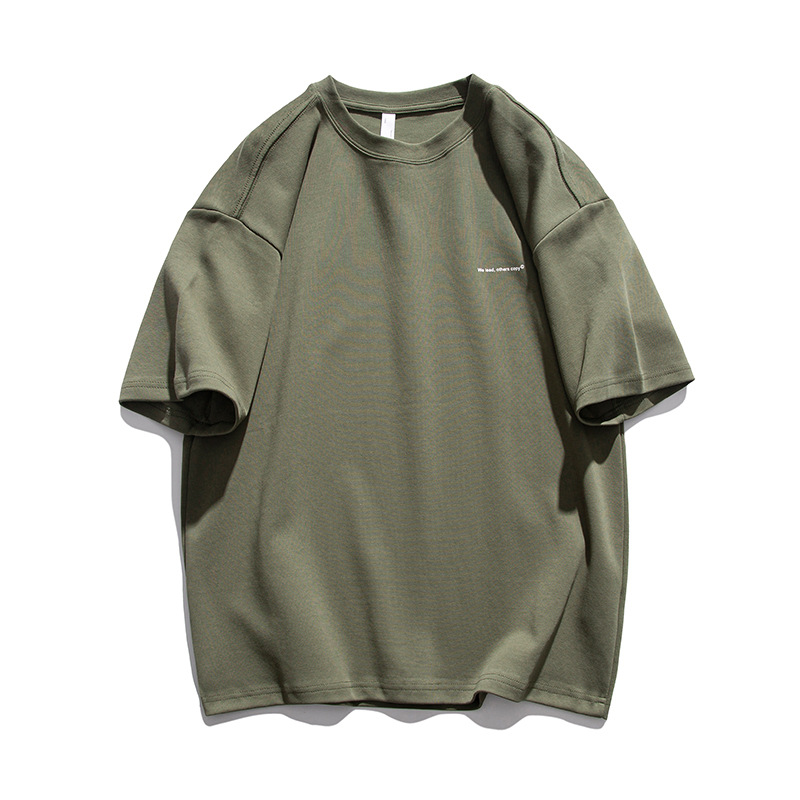 IZEXX estilo americano 300g de color sólido pesado de manga corta Camiseta de los hombres de la marca de moda suelta verano todo partido camisa de fondo más tamaño superior