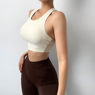 (Cross-border trading), top with cups, sexy design yoga clothing, European style
